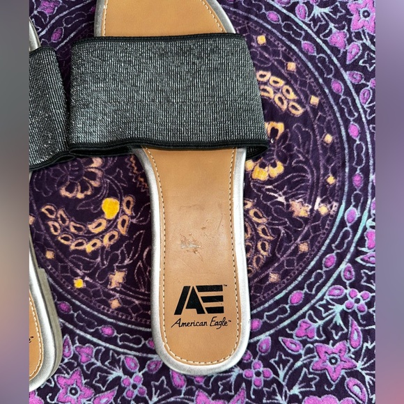 American Eagle Outfitters Black Slide Sandals Minimalist Design - Picture 3 of 5